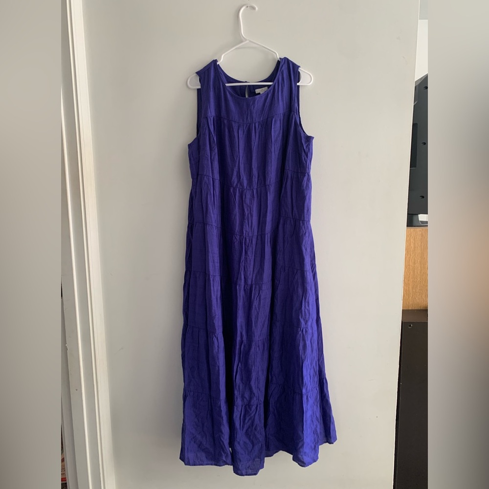 J. Jill Tiered Maxi Dress Royal Purple Spring Summer Flowy Women’s XL NWT